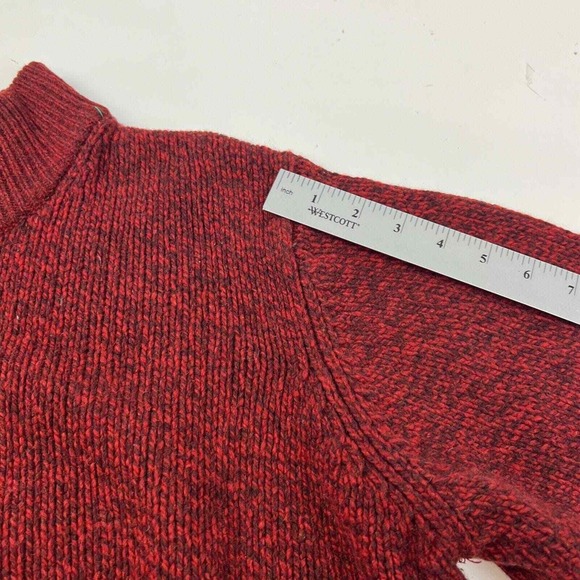 L.L. Bean Men's Burgundy Pullover Lambs Wool Button Knitted‎ Sweater L - Picture 10 of 16